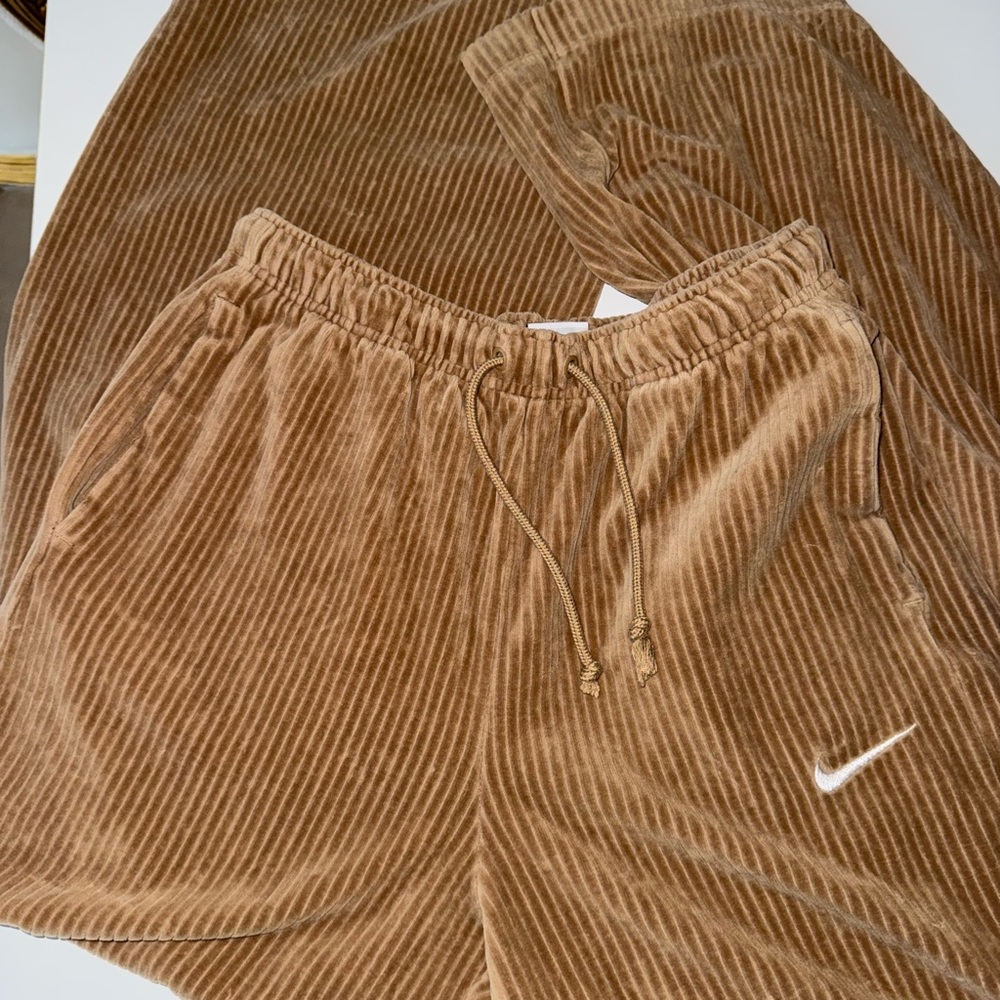Nike Ribbed Tan Corduroy Sweat Pants